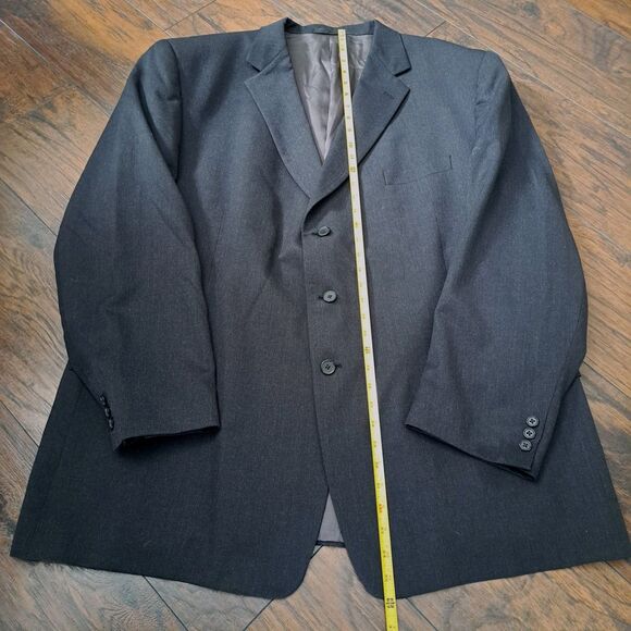 Tallia Uomo Sport Coat Super 100s Luxury Wool Dark Gray Business Blazer Mens 54L - Picture 13 of 16